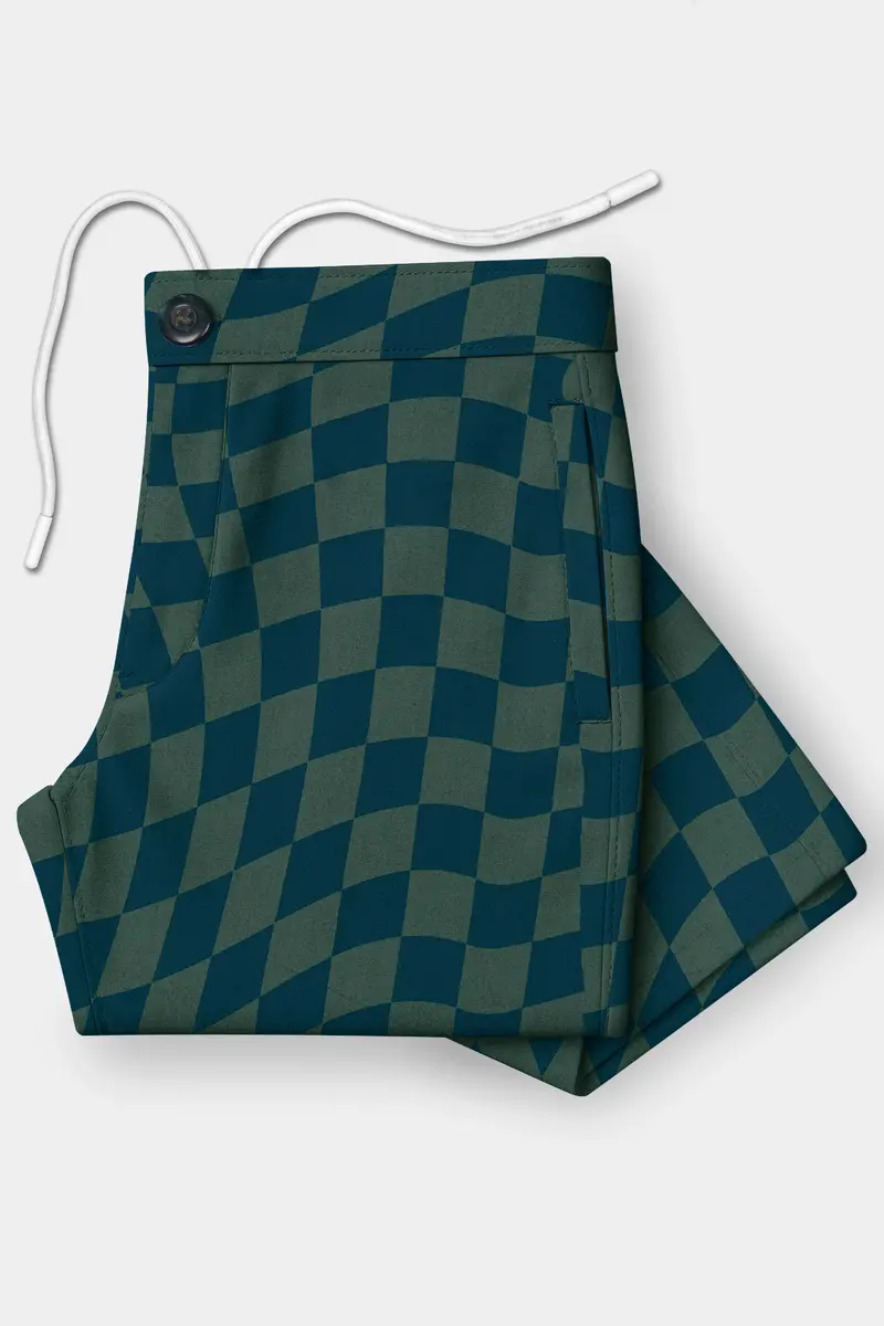 Plaivell-Celtic Green Plaid Super Soft Poplin Giza Cotton Lounge Pant 4