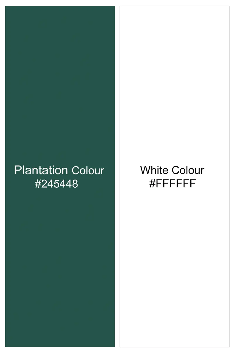 Plantation Green With White Plaid Dobby Premium Cotton Shirt 7
