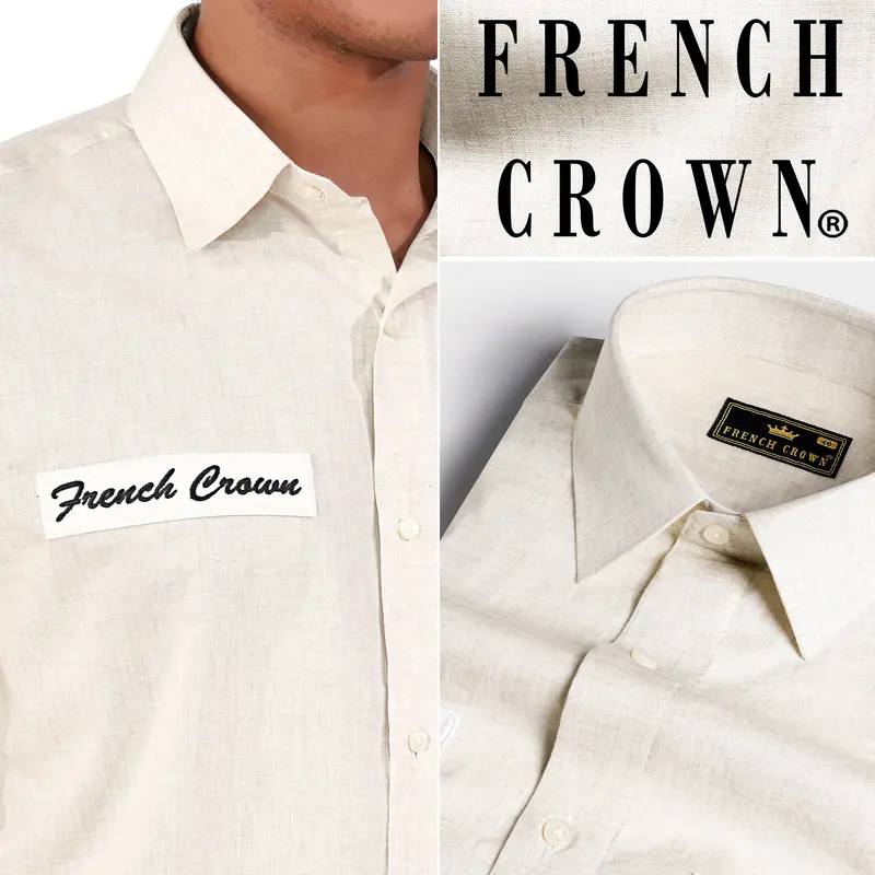 Platinum Cream Patchwork Premium Cotton Designer Shirt 1