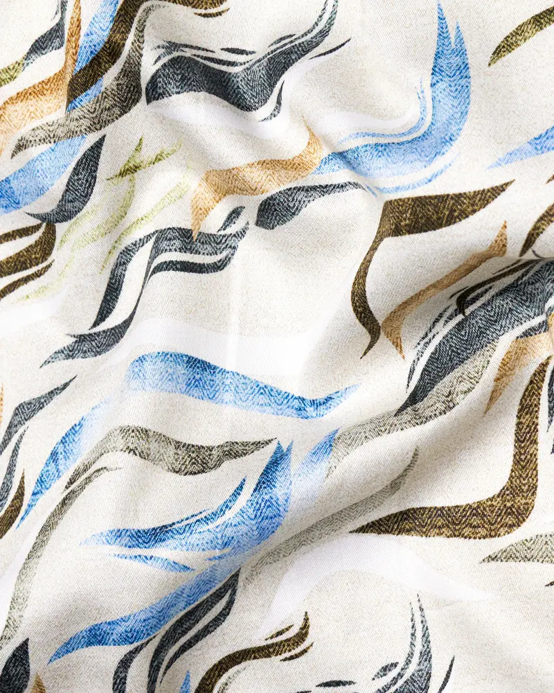 Platinum Cream With Multicolour Printed Super Soft Premium Cotton Women’S Shirt 3