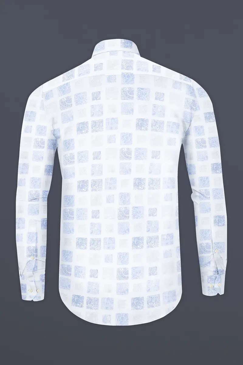 Platinum Gray And Waterloo Blue Printed Super Soft Premium Cotton Shirt 6
