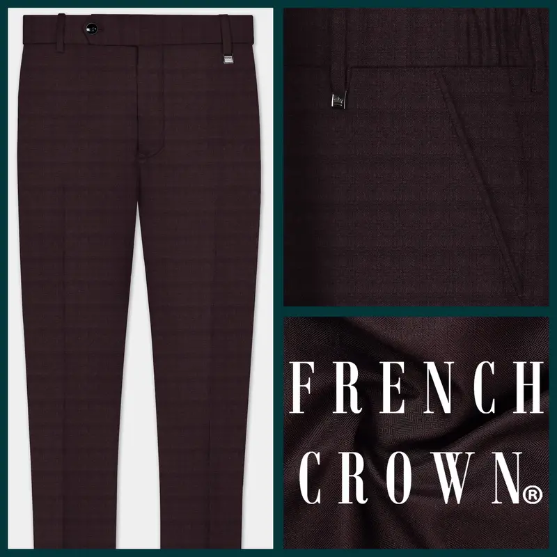 Plum Maroon Wool Rich Pant 1
