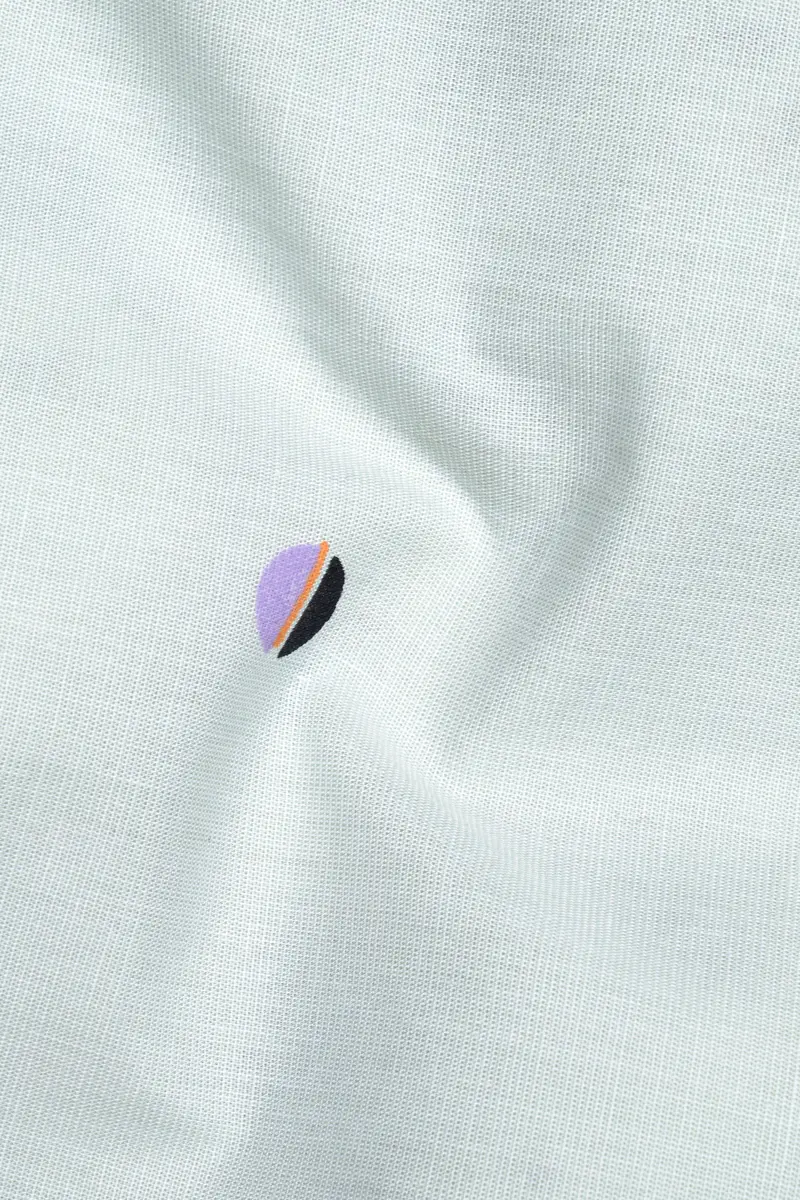 Polar Green And Amethyst Violet Circle Printed Premium Cotton Shirt 3