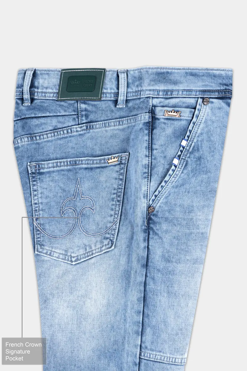 Polo Blue Whiskering Wash Stretchable Denim 7