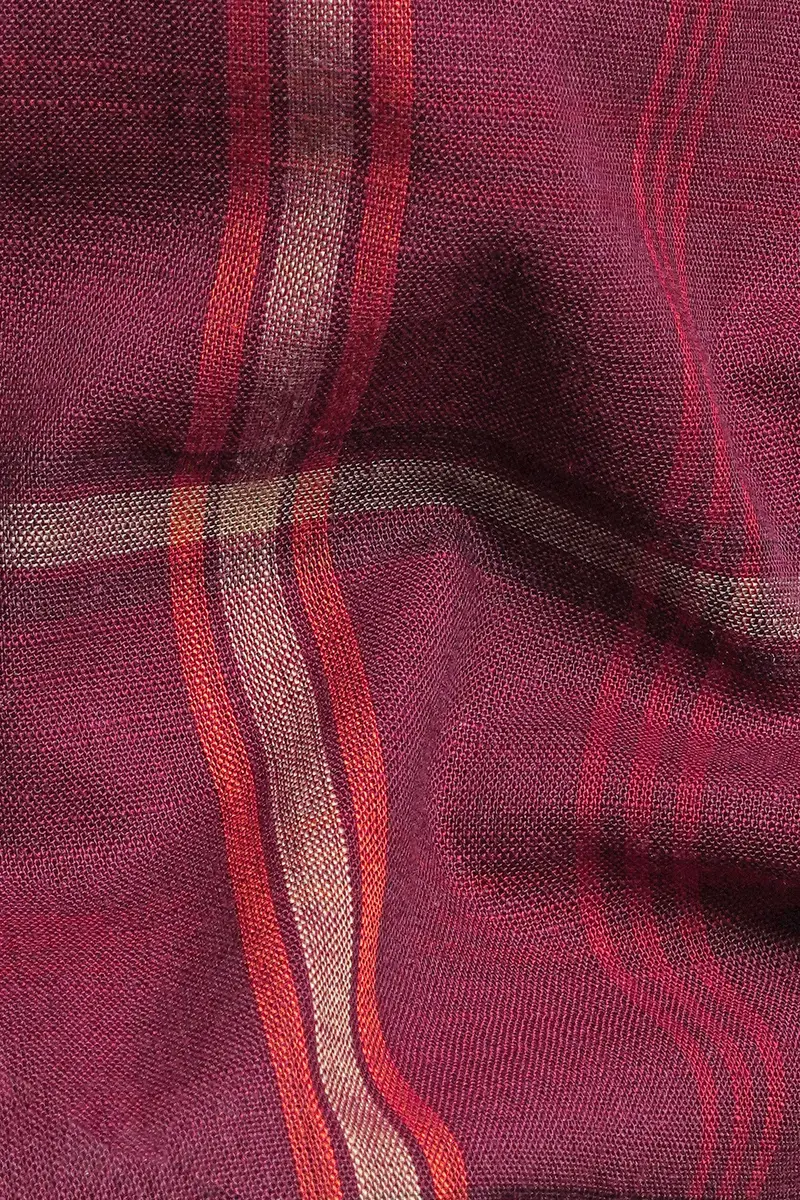 Pompadour Maroon With Quicksand Cream Checkered Premium Cotton Shorts 3