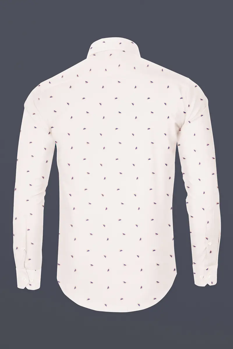 Porcelain Cream Printed Corduroy Designer Overshirt/Shacket 6