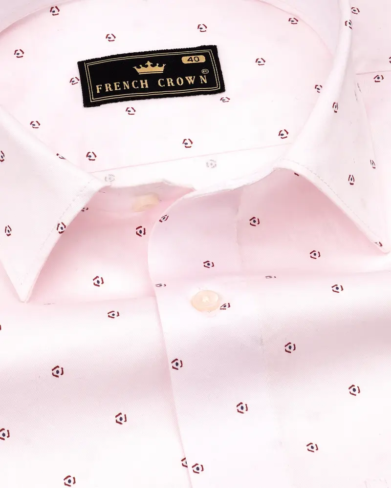 Porcelain Pink Printed Super Soft Premium Cotton Shirt 1