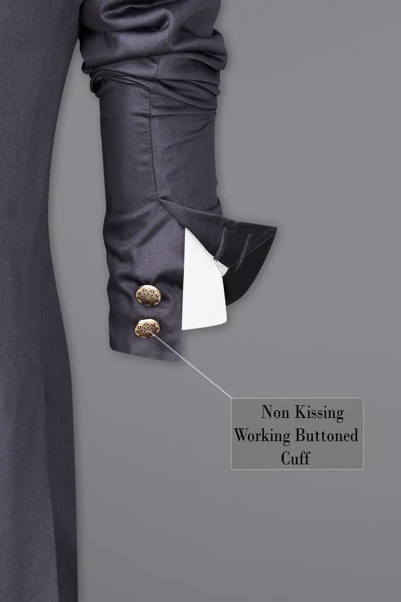 Porpoise Gray Subtle Sheen Bandhgala Suit 11