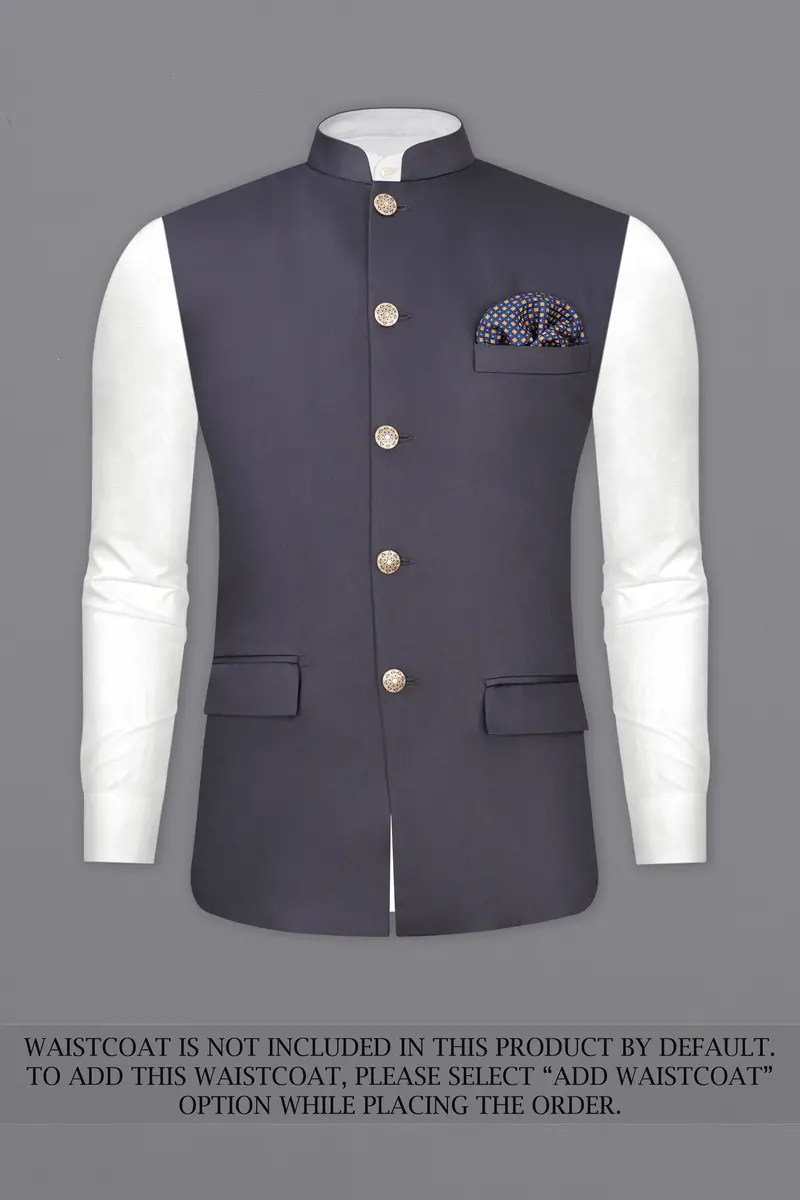 Porpoise Gray Subtle Sheen Bandhgala Suit 15