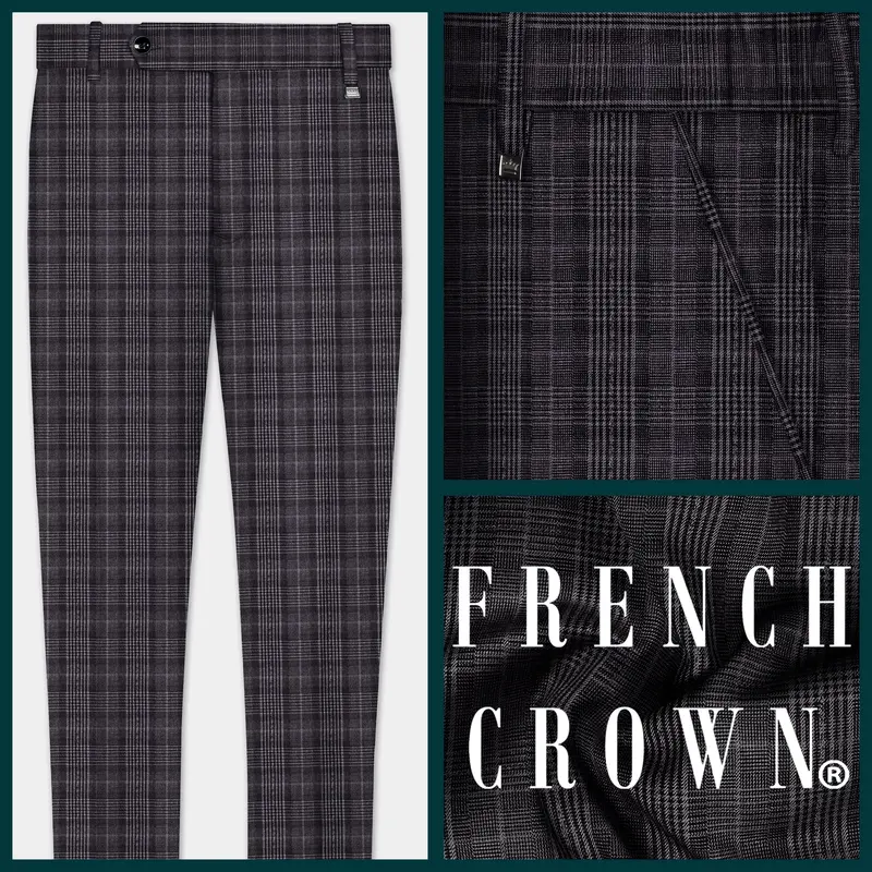 Porpoise Grey Plaid Formal Pant 1