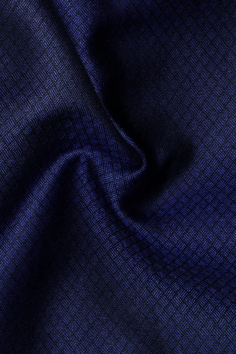 Port Gore Blue Subtle Textured Woolrich Tuxedo Blazer 3