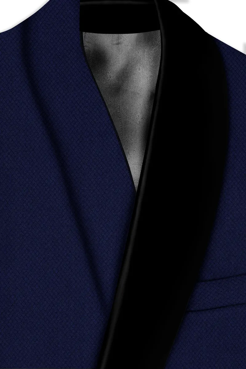 Port Gore Blue Subtle Textured Woolrich Tuxedo Blazer 4