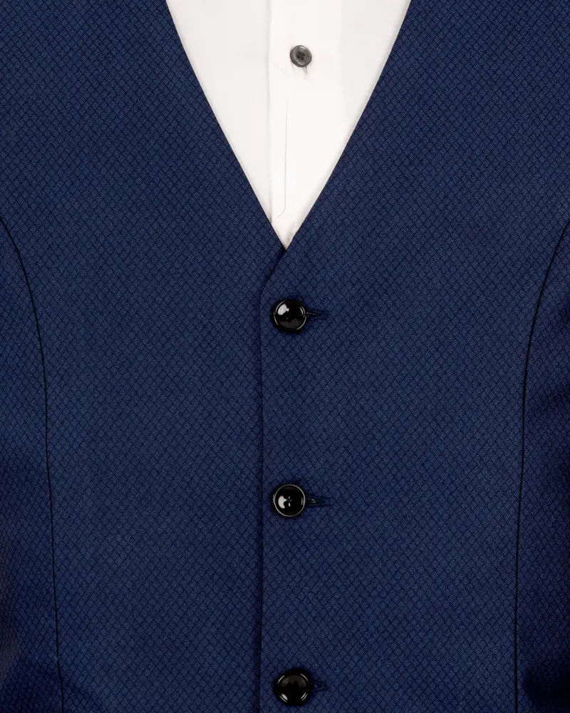 Port Gore Blue Subtle Textured Woolrich Waistcoat 5
