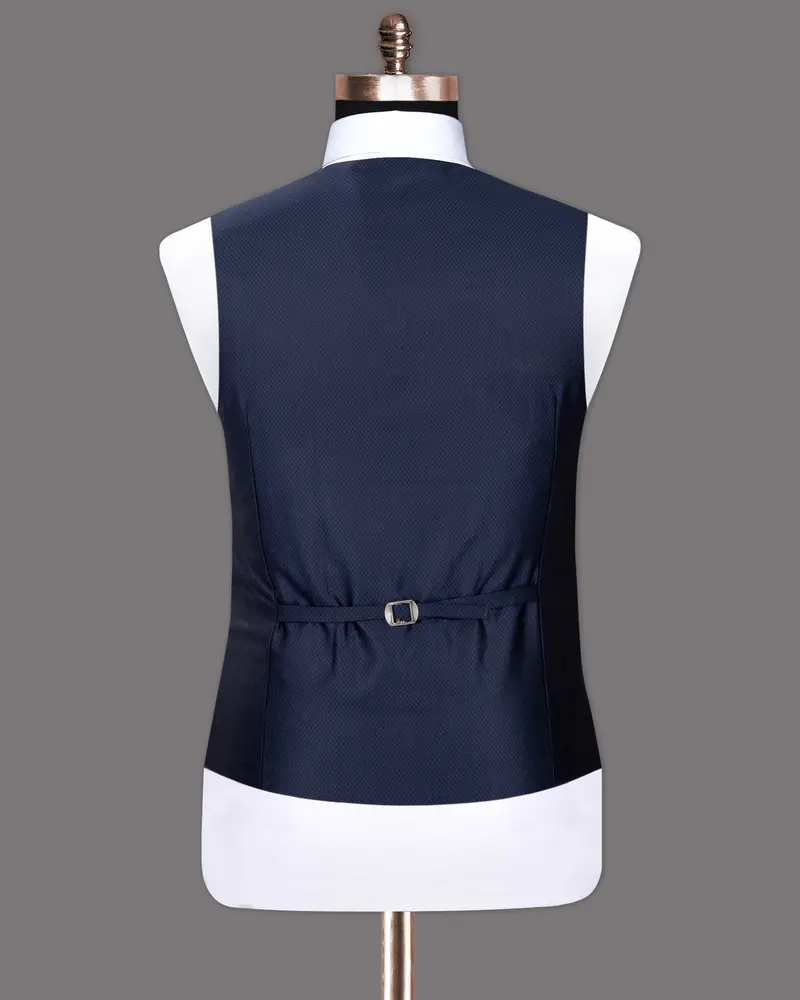 Port Gore Blue Subtle Textured Woolrich Waistcoat 6