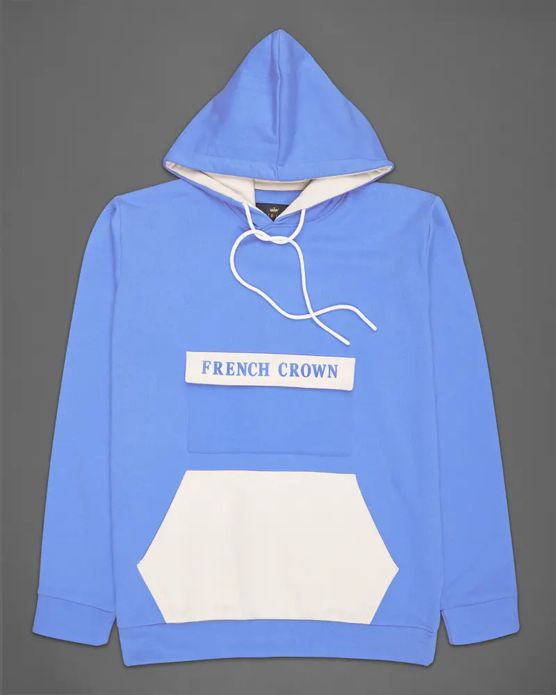 Portage Blue And White Full Sleeve Premium Cotton Jersey Hoodie Sweatshirt 2