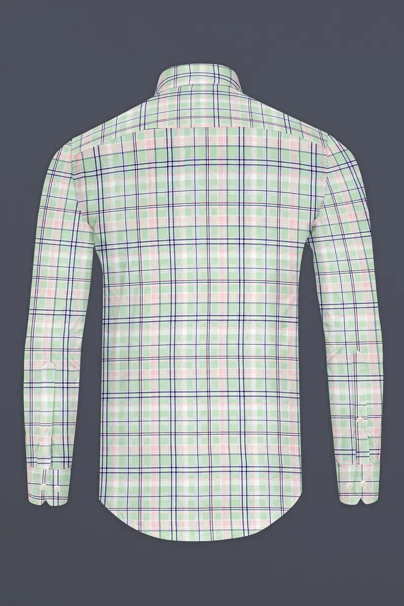 Powder Ash With Bridesmaid Plaid Twill Premium Cotton Shirt 5