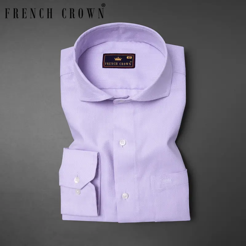 Prelude Blue Herringbone Premium Cotton Shirt 1