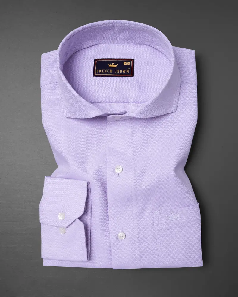 Prelude Blue Herringbone Premium Cotton Shirt 4