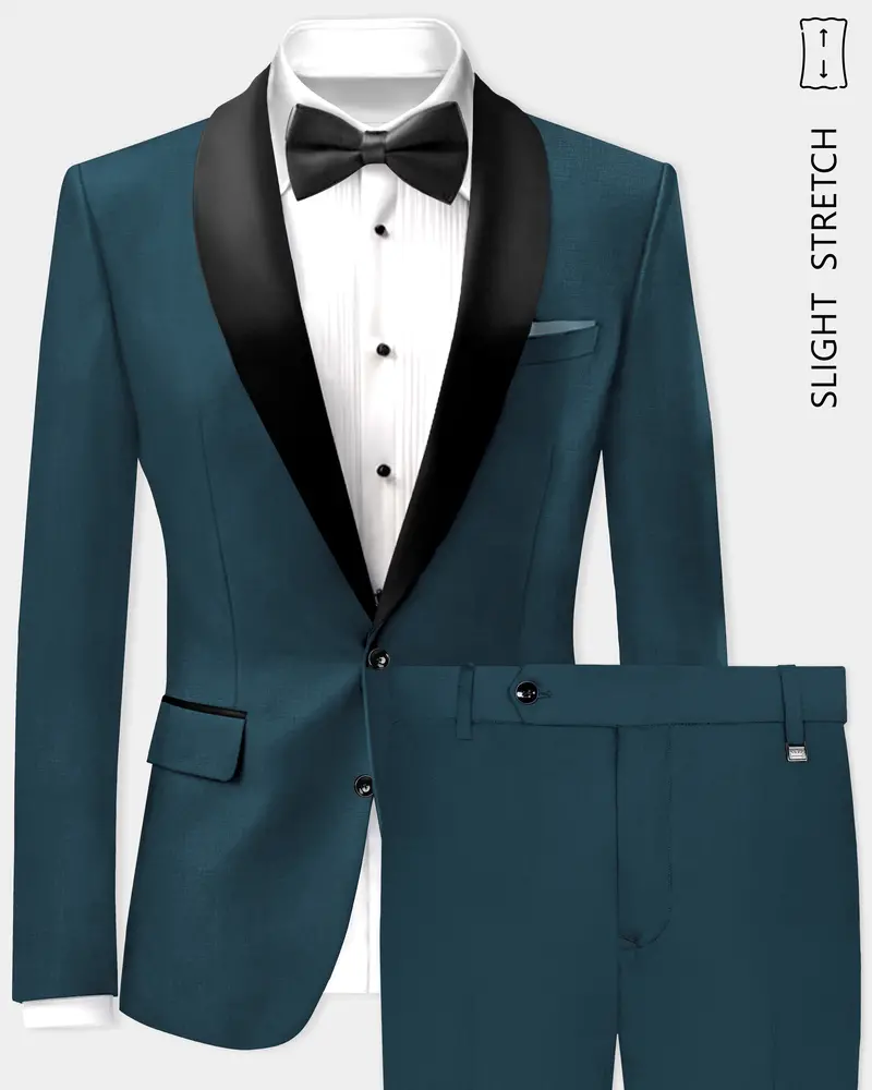 Prestige-Dianne Green Solid Wool Rich Tuxedo Slight Stretch Suit 1