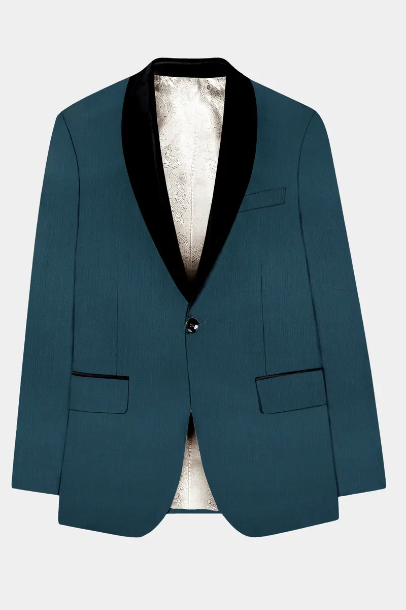 Prestige-Dianne Green Solid Wool Rich Tuxedo Slight Stretch Suit 8