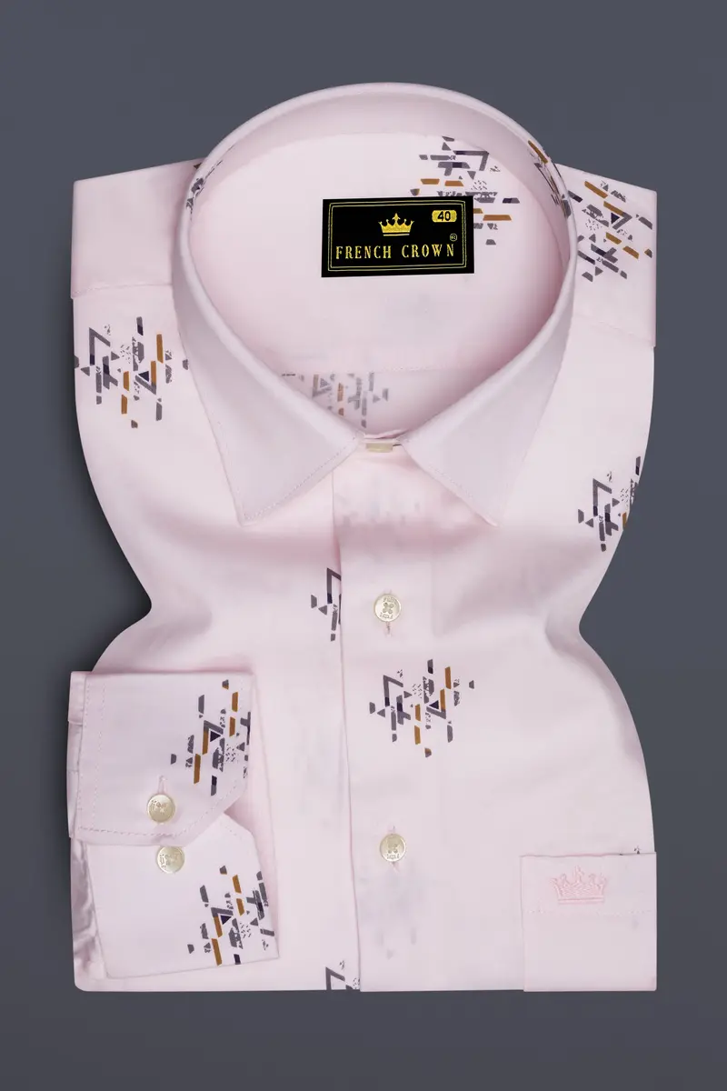 Prim Pink Printed Super Soft Premium Cotton Shirt 4