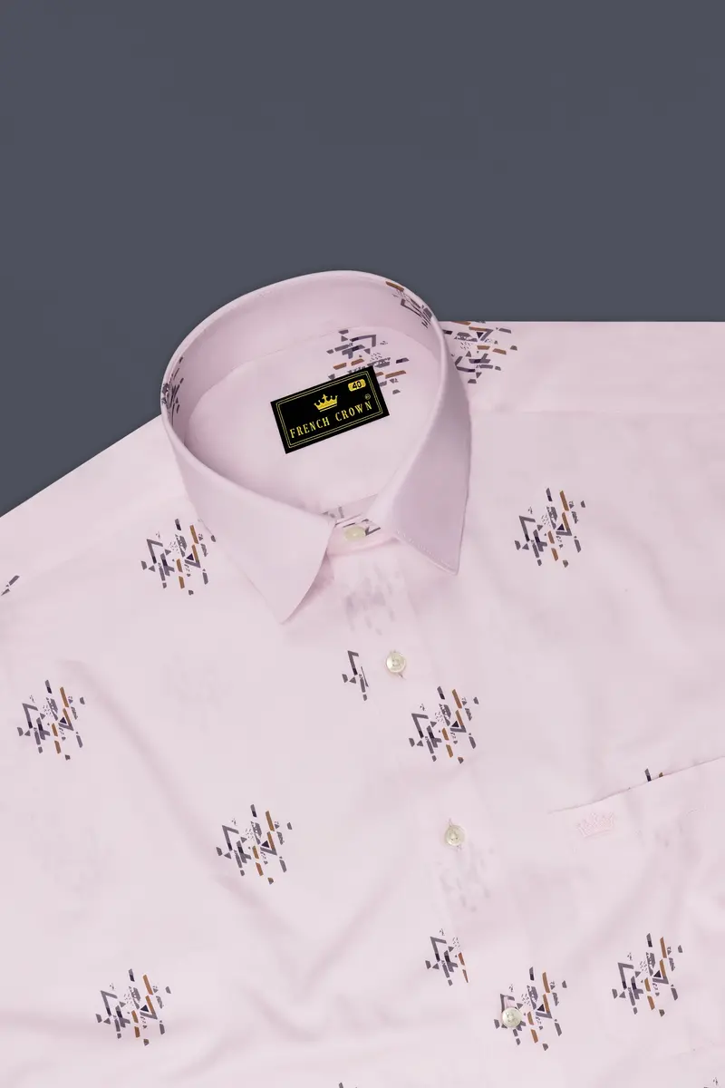 Prim Pink Printed Super Soft Premium Cotton Shirt 5
