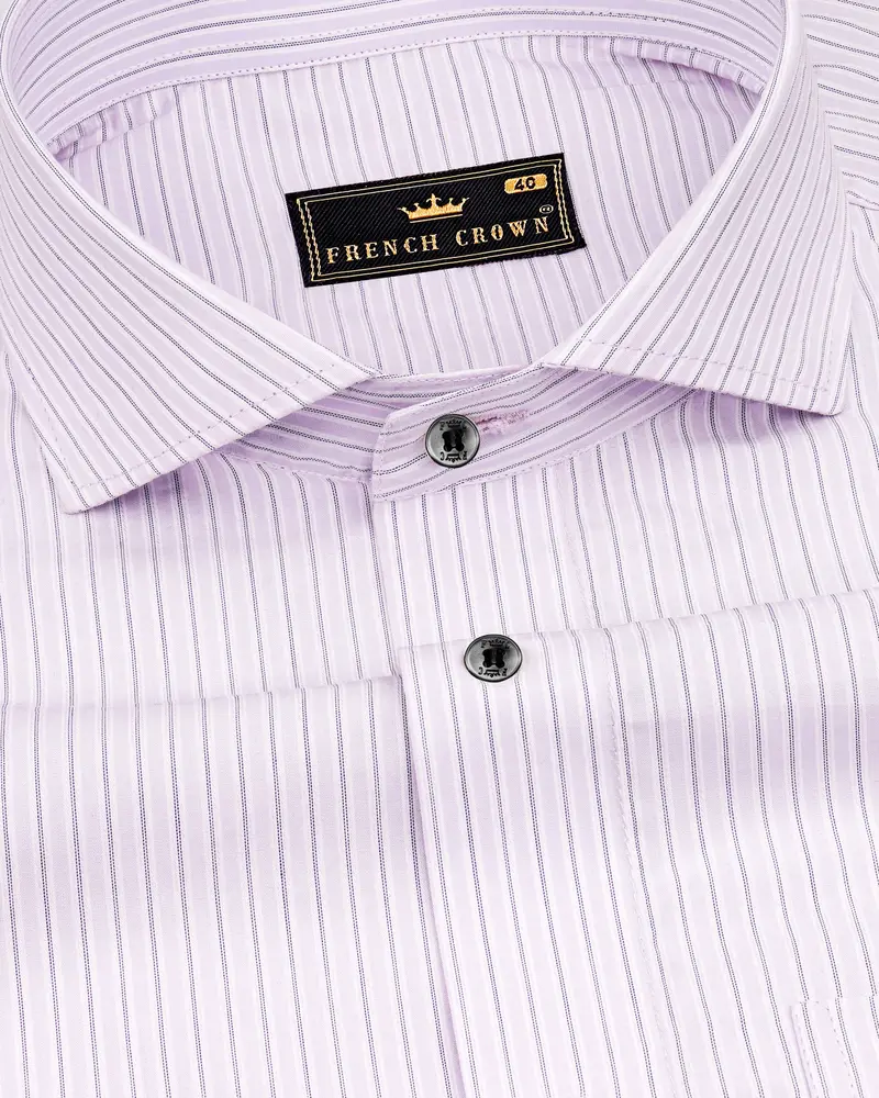 Prim Purple With Ebony Black Striped Premium Cotton Shirt 1