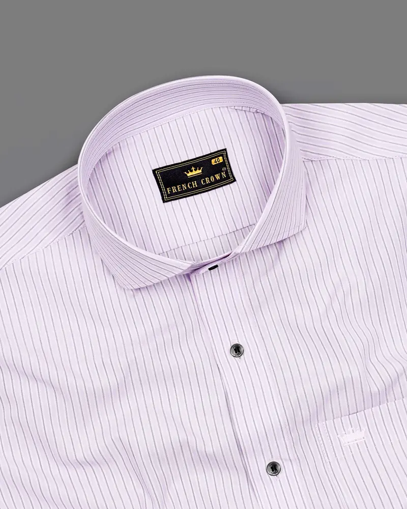 Prim Purple With Ebony Black Striped Premium Cotton Shirt 4