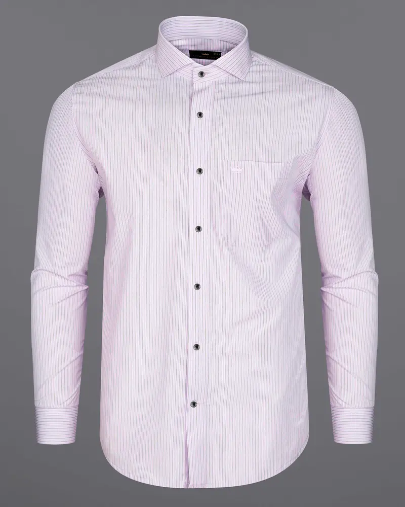 Prim Purple With Ebony Black Striped Premium Cotton Shirt 5
