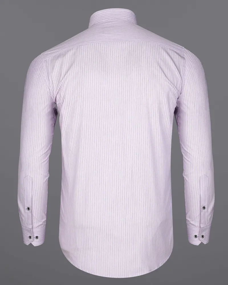Prim Purple With Ebony Black Striped Premium Cotton Shirt 6
