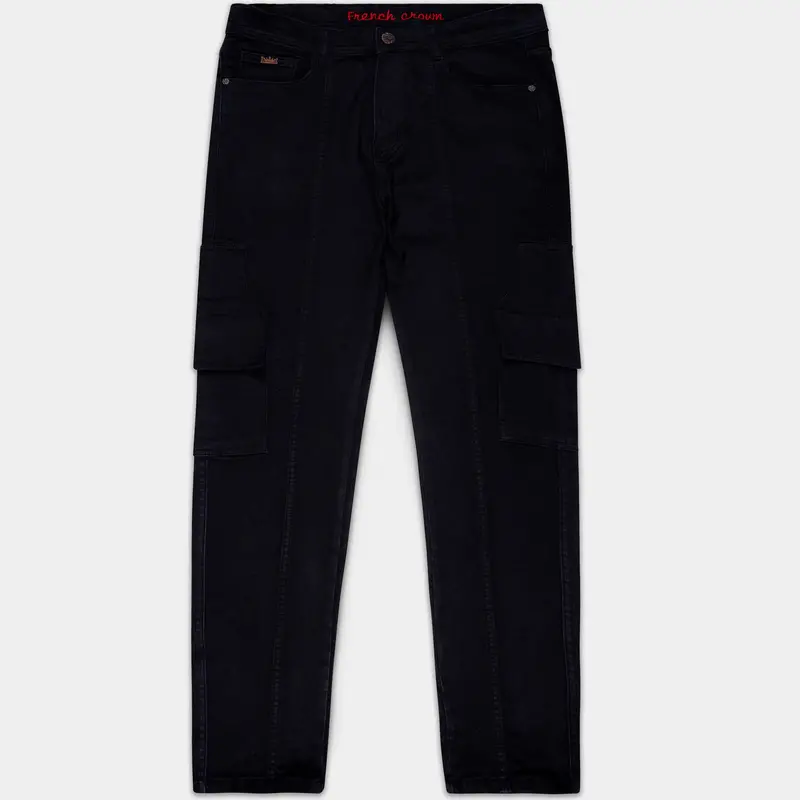 Prowla-Jaguar Black Clean Look Stretchable Cargo Denim 1