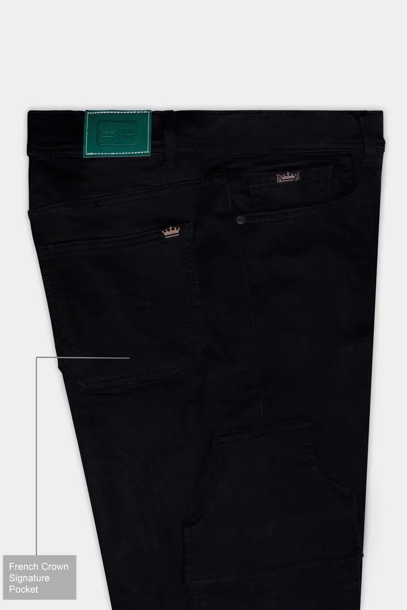 Prowla-Jaguar Black Clean Look Stretchable Cargo Denim 7