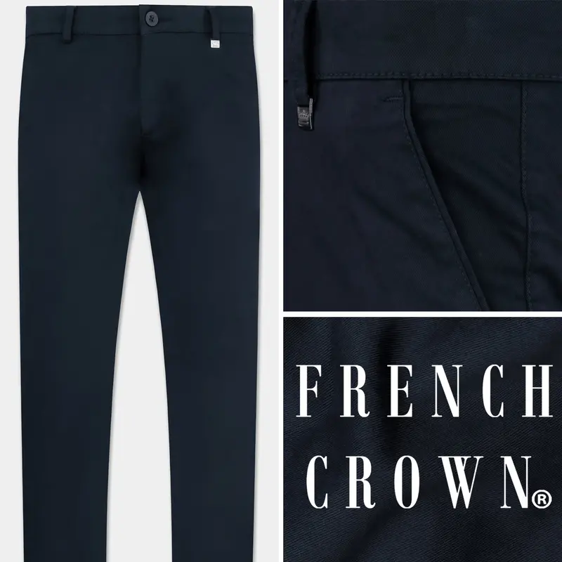 Prussian Blue Premium Cotton Chinos Pant 1