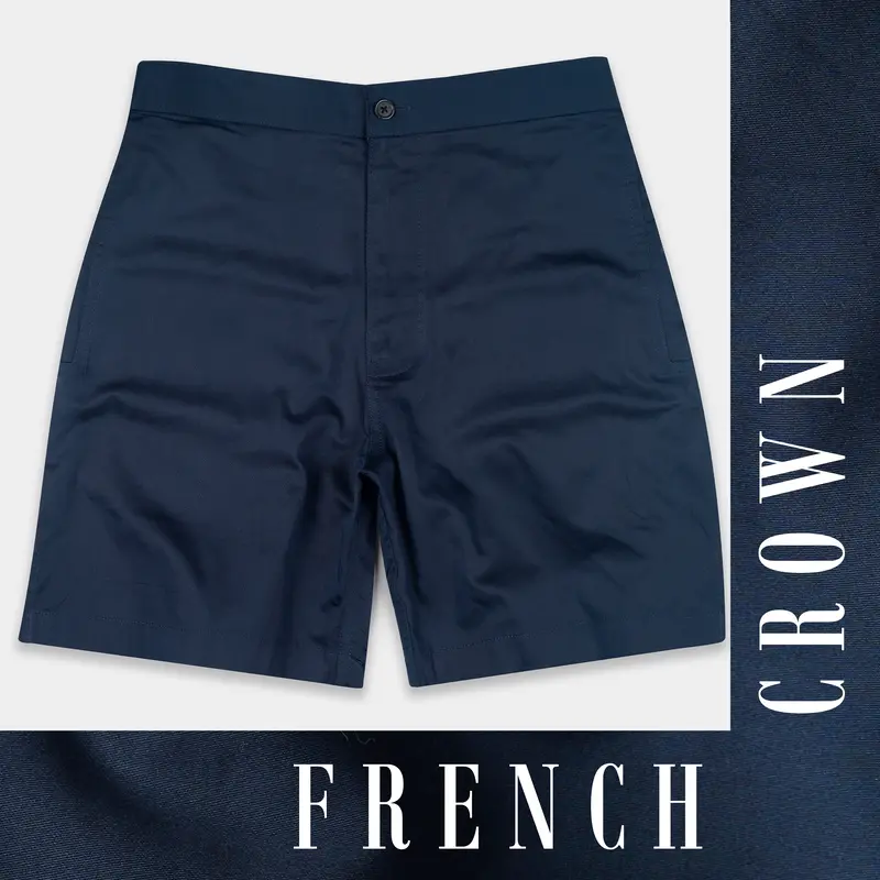 Prussian Blue Subtle Sheen Super Soft Premium Cotton Shorts 1