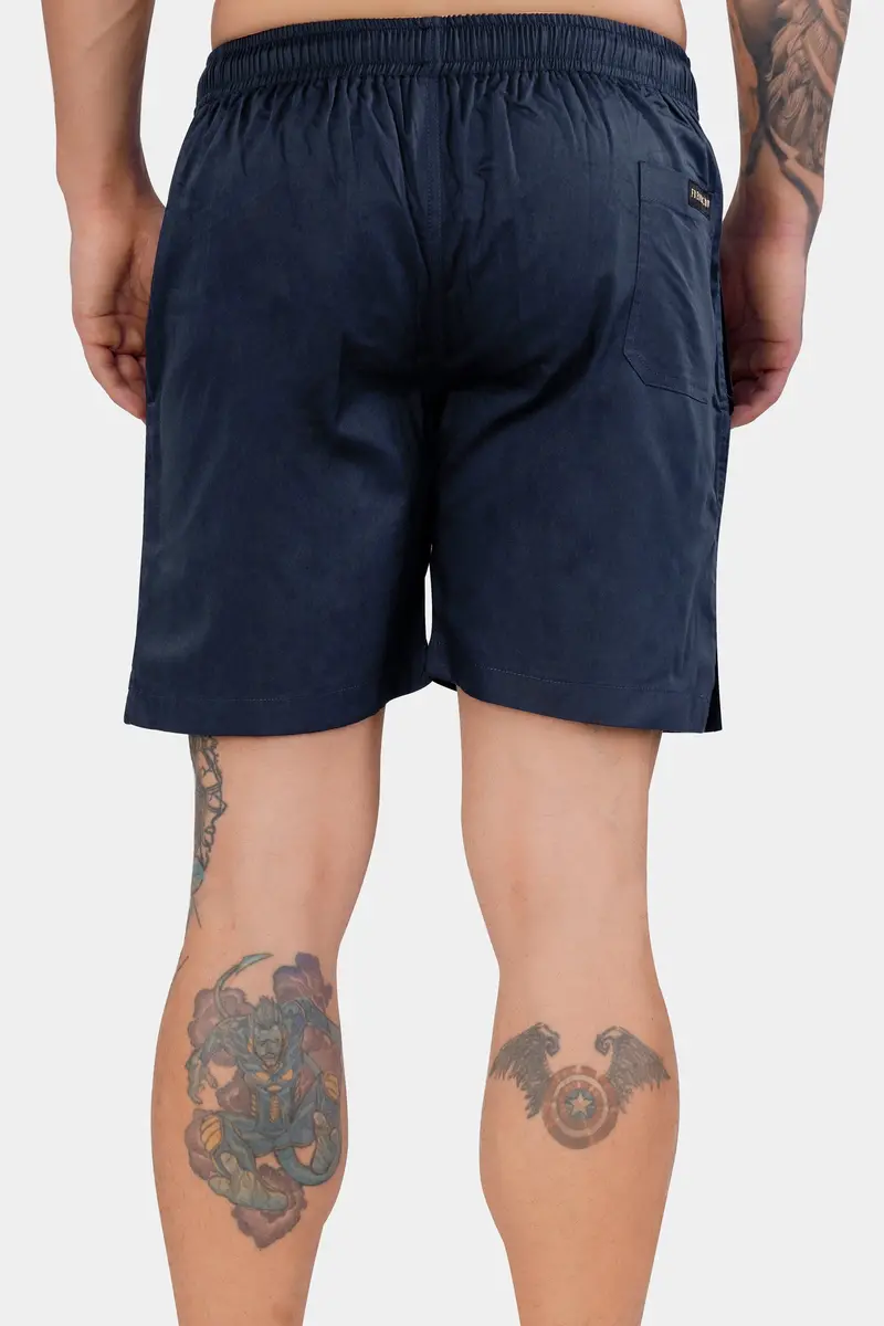 Prussian Blue Subtle Sheen Super Soft Premium Cotton Shorts 8