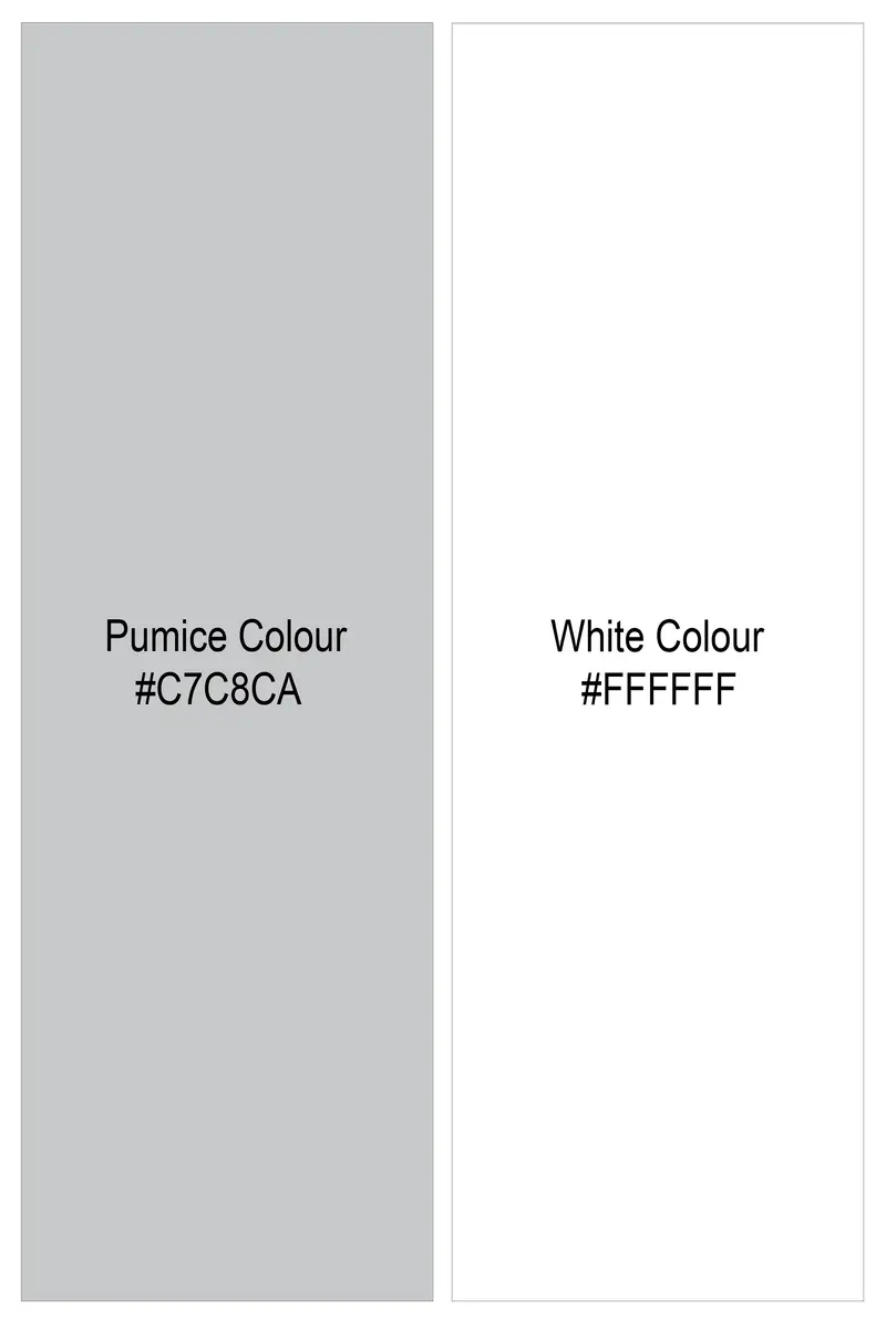 Pumice Gray And White Premium Cotton Shirt 5