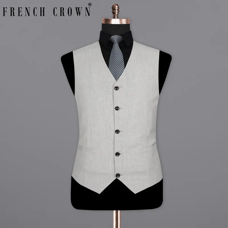 Pumice Grey Wool Rich Waistcoat 1