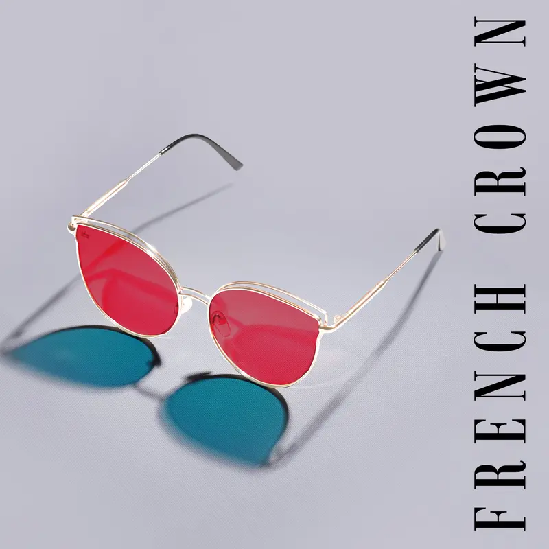 Punch Pink French Crown Cat Eye Women’S Sunglasses 1