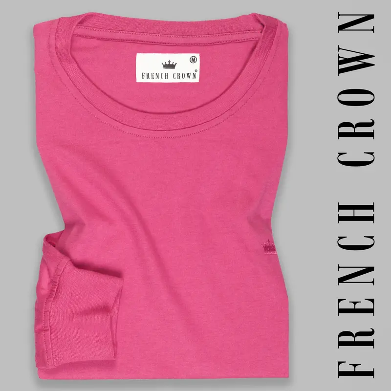 Punch Pink Super Soft Premium Cotton Full Sleeve Organic Cotton Brushed Sweatshirt 1
