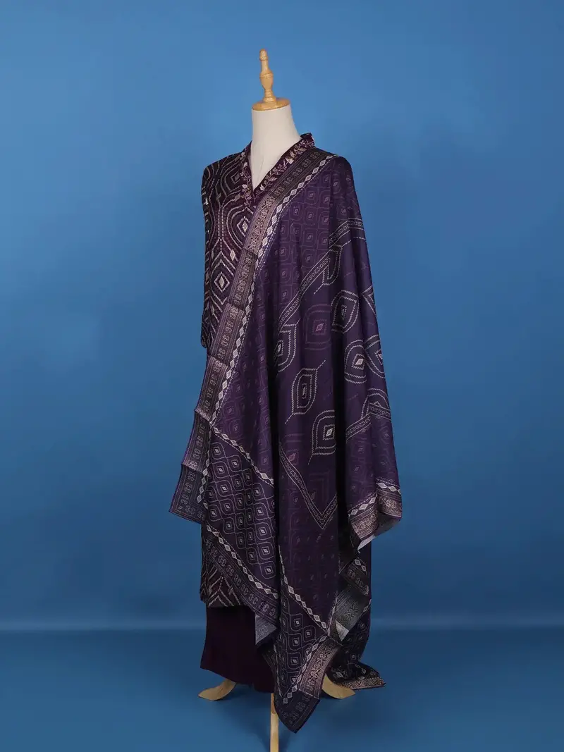 Purple Abstract Designed Cotton Salwar Suit 4