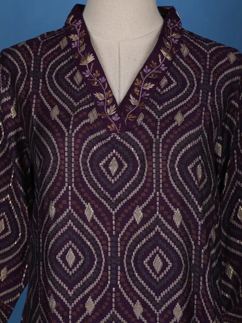 Purple Abstract Designed Cotton Salwar Suit 5