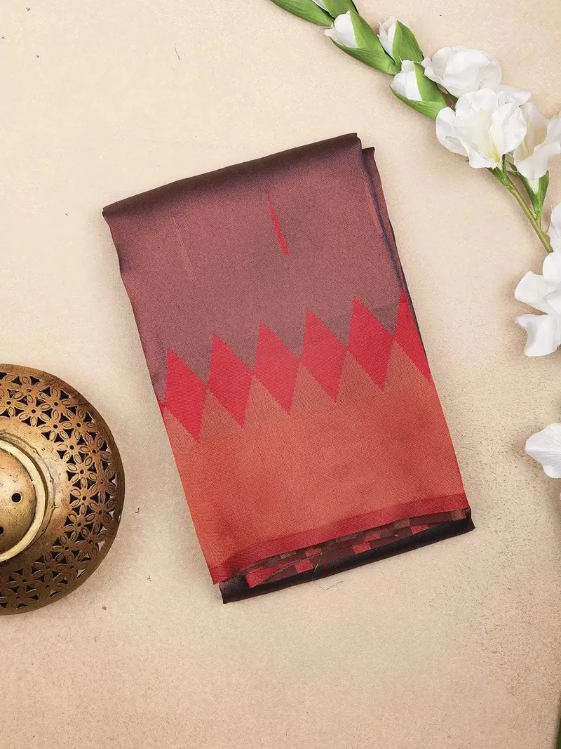 Purple Art Silk Saree With Rain Drops Design On The Body With Contrast Border 1