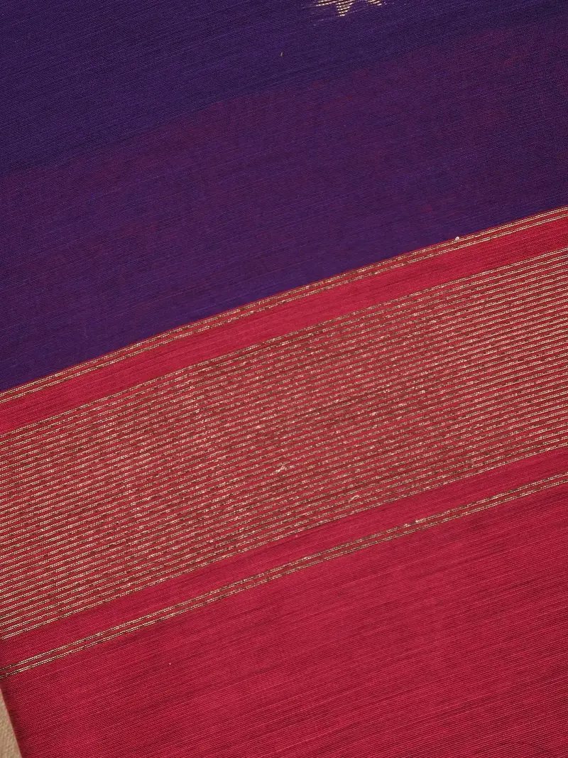 Purple Floral Butta Design Cotton Saree 2