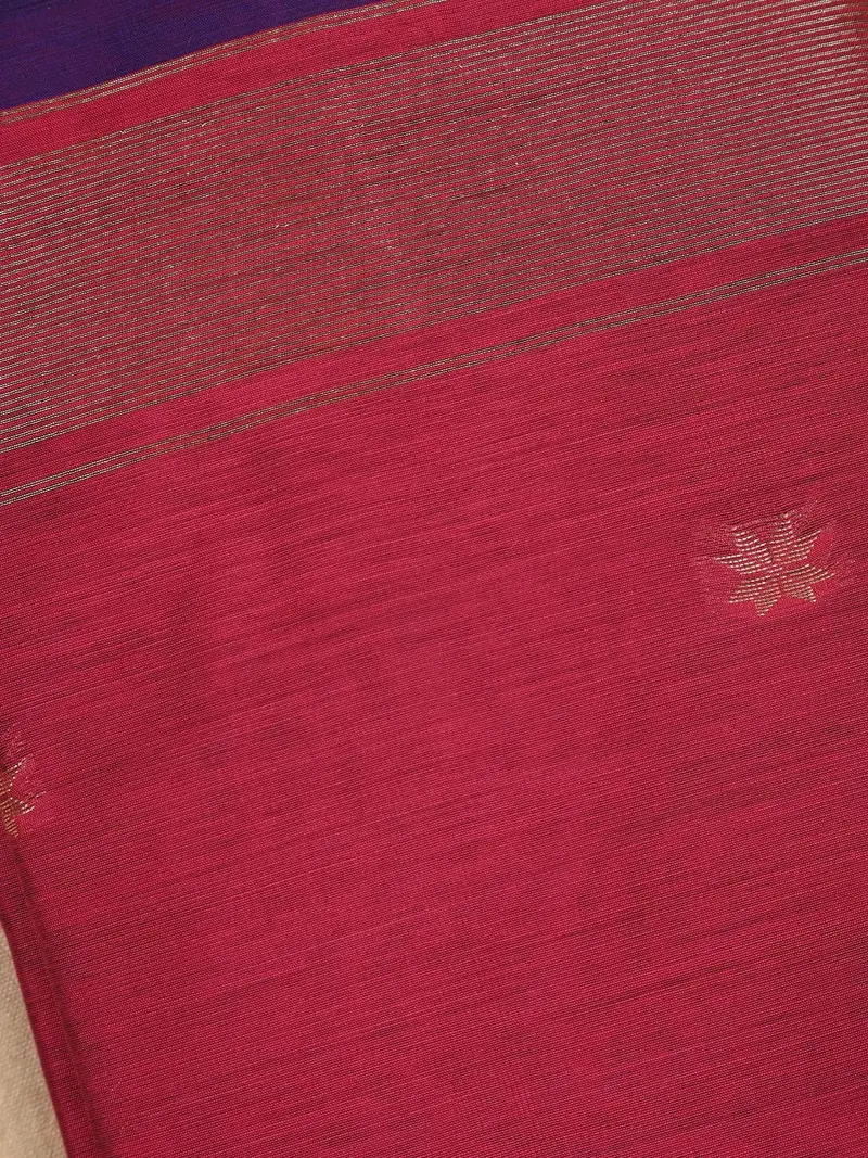Purple Floral Butta Design Cotton Saree 2