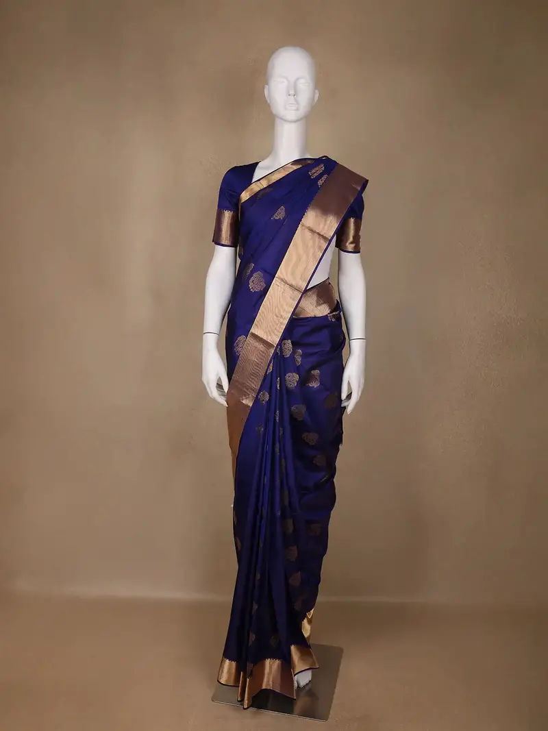 Purple Floral Butta Woven Silk Saree 1