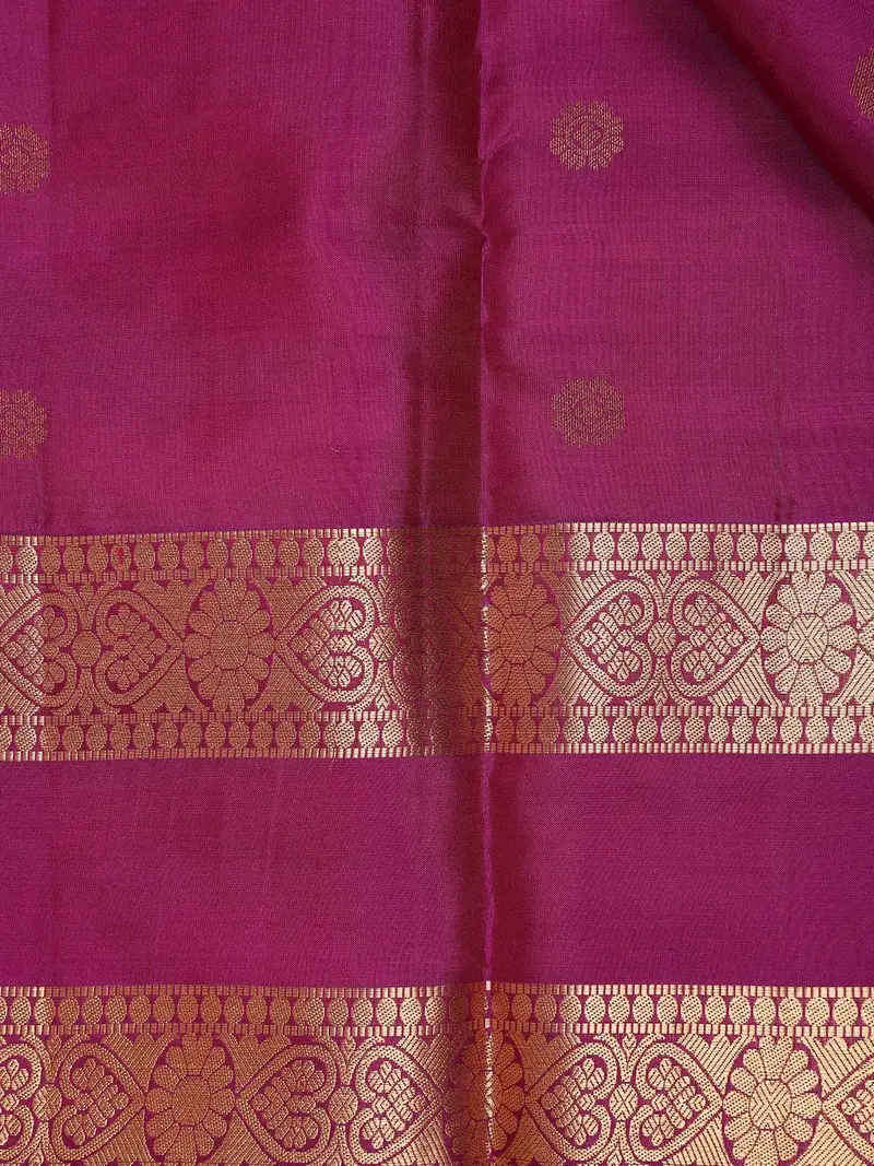 Purple Floral Motifs Pure Kanchipuram Silk Saree 2