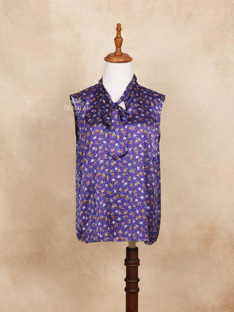 Purple Sleeveless Tie Up Top 1
