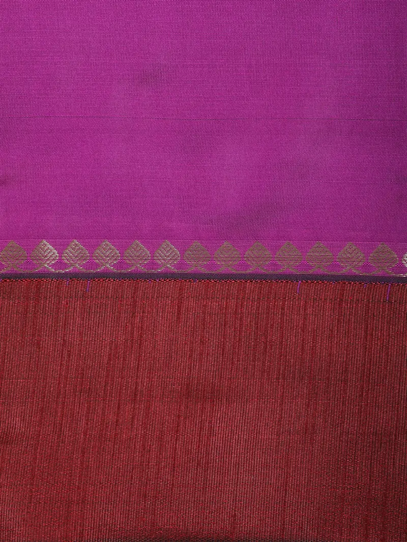 Purple Solid Design Soft Silk Fancy Wear Saree With Contrast Border 2