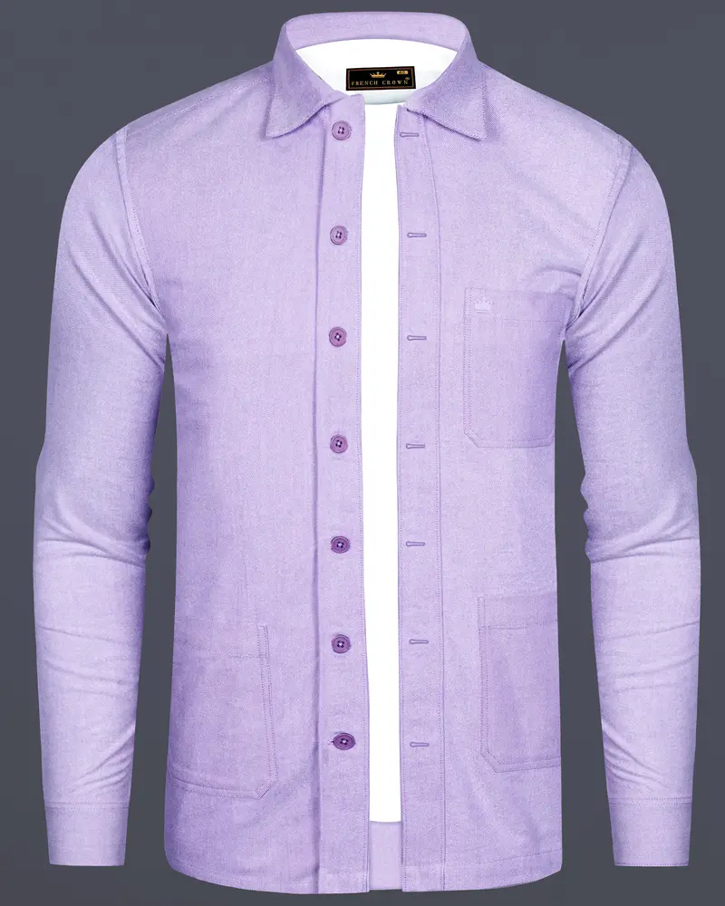 Purzel-Waterloo Purple Heavyweight Flannel Cotton Designer Casual Shirt 1