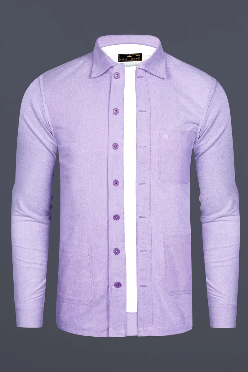 Purzel-Waterloo Purple Heavyweight Flannel Cotton Designer Casual Shirt 2